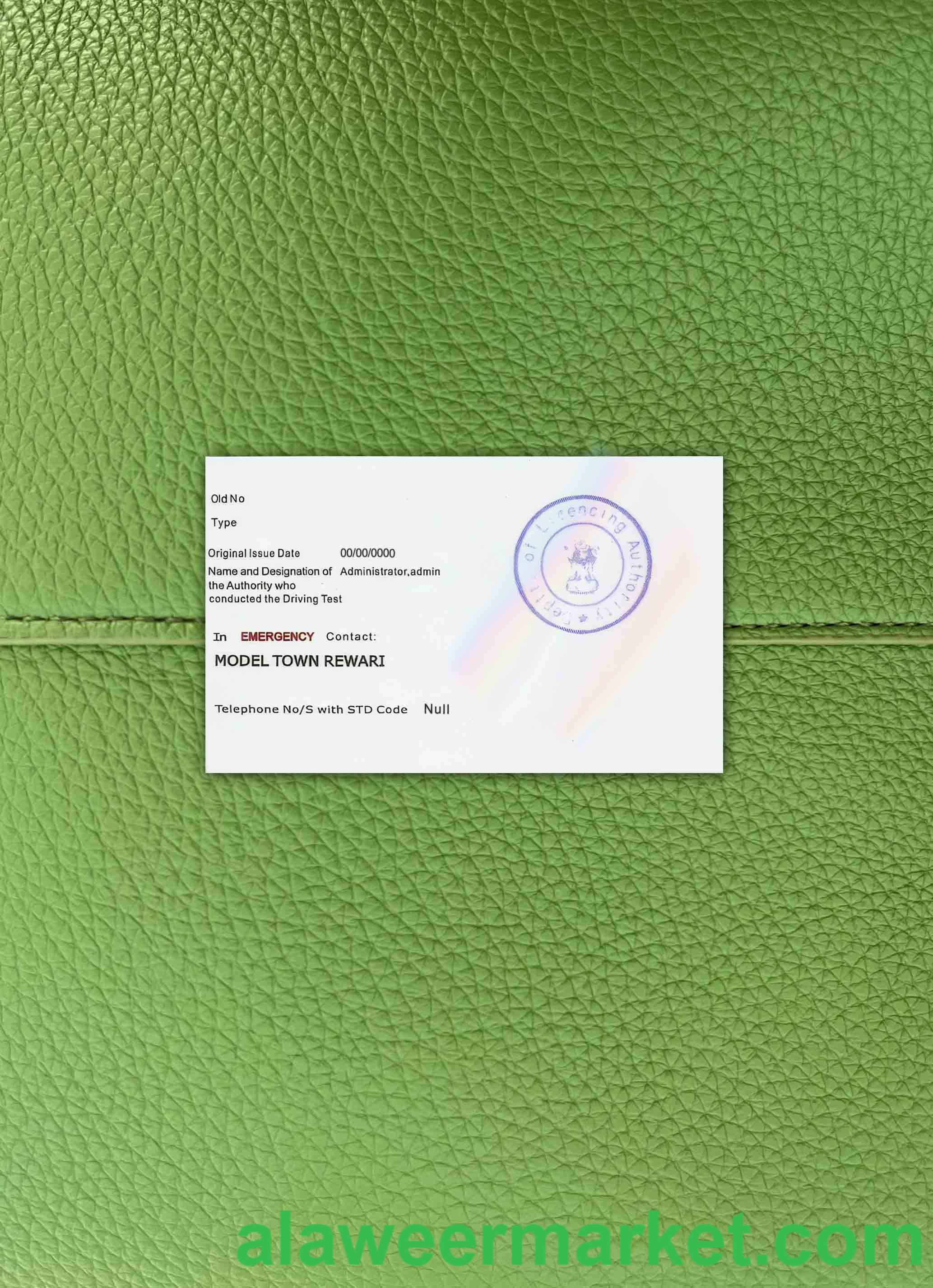 India driving license version 5  photolook BACK